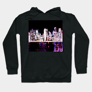 Futuristic City at Night Hoodie